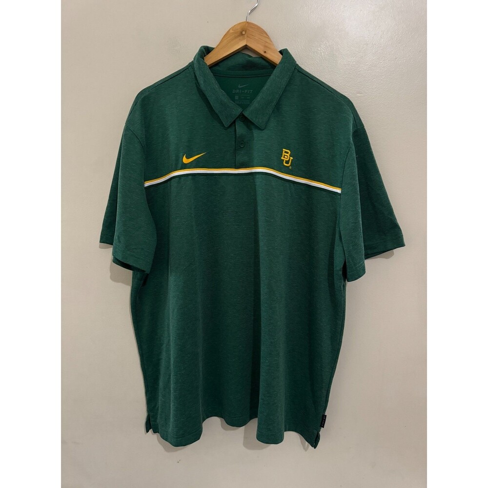 Nike NCAA Baylor Bears Football Team Issue Coach Dri-FIT Polo Shirt Mens 2XL NEW